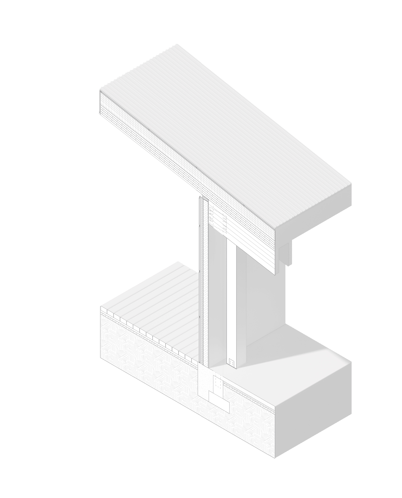 Wall assembly isometric